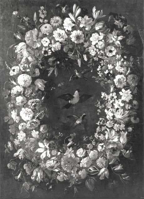 A. C. Cooper — Cittadini Pier Francesco - sec. XVII - Ghirlanda di fiori con uccelli — insieme